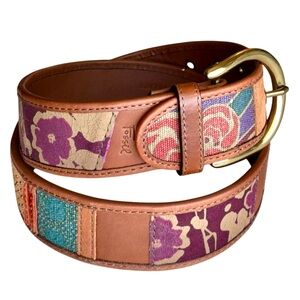 Fossil Women's Floral Patchwork Leather Belt